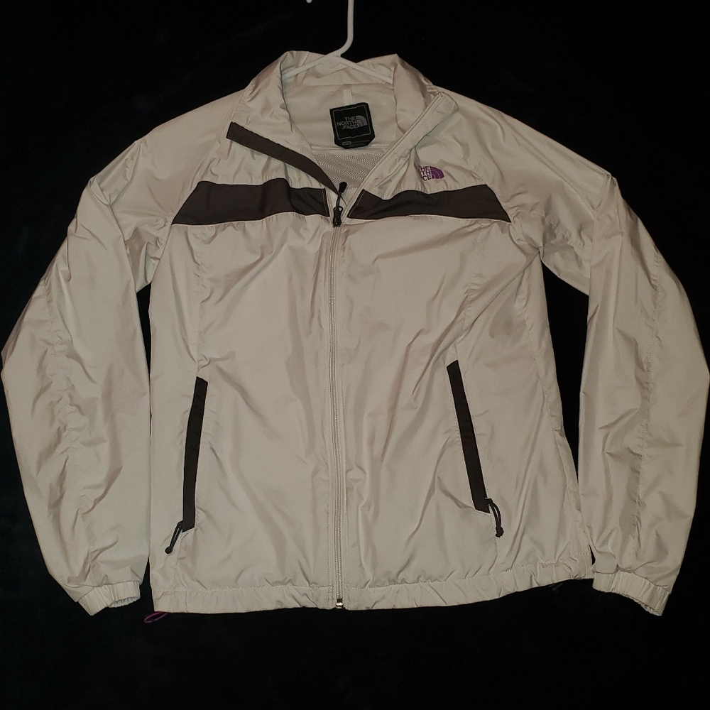 White North Face Rain Jacket Women's Size M